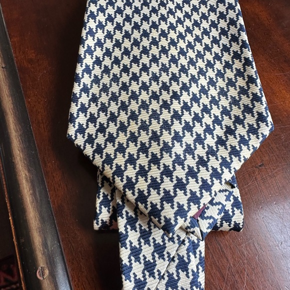 Polo Ralph Lauren blue/white checked tie - Picture 3 of 5